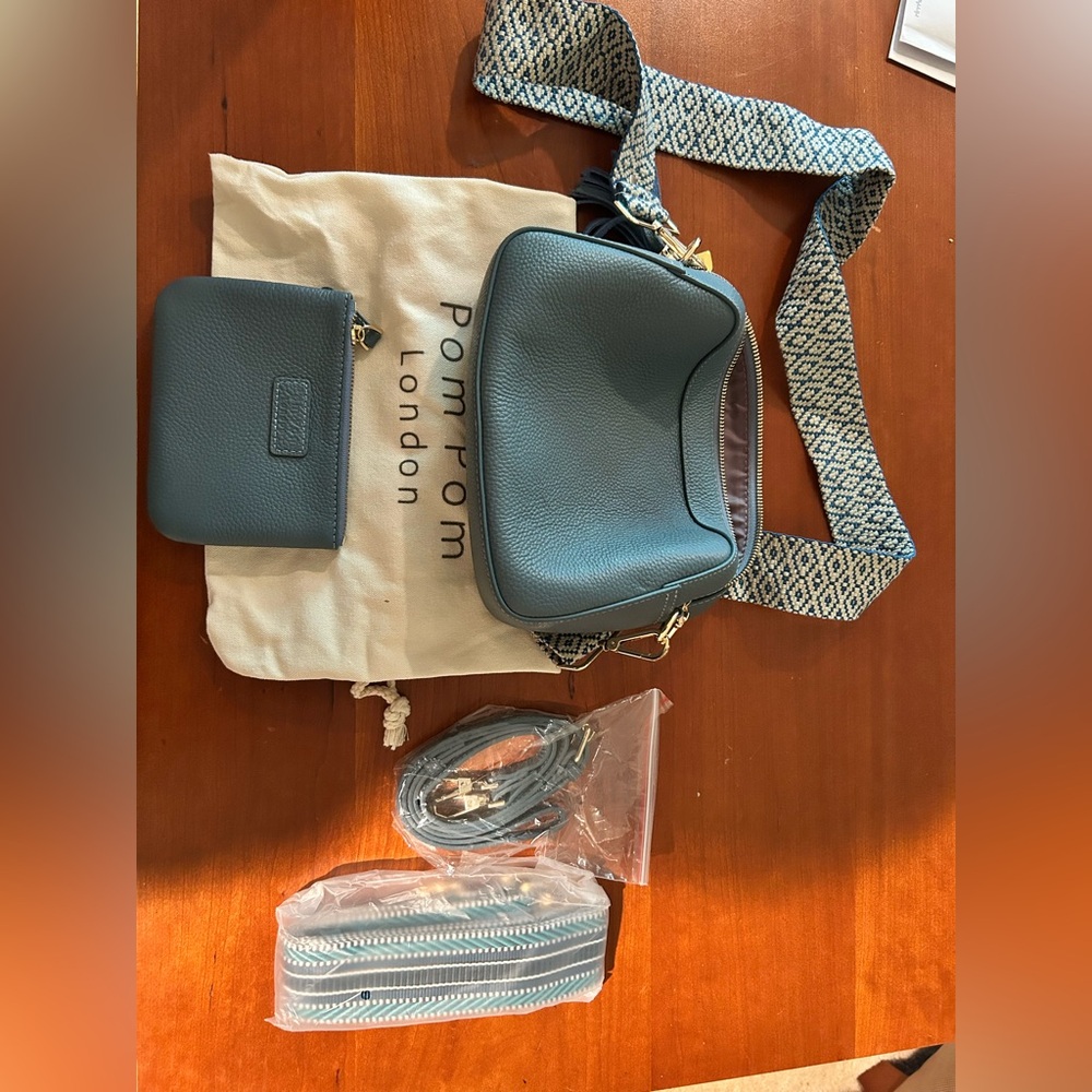 Pom Pom London Blue Crossbody Bag Set